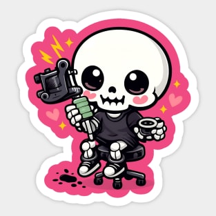 Tattoo Apprentice Kawaii Skeleton Sticker